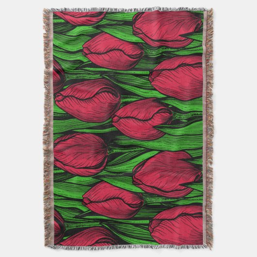 Rode tulpen deken (Voorkant Verticaal)