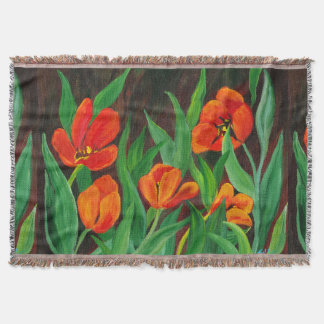 Rode tulpen deken