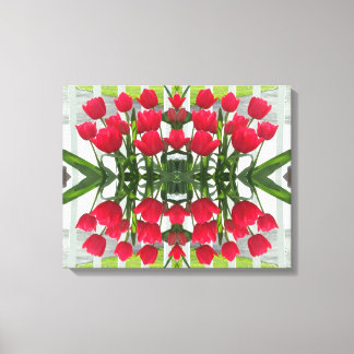 Rode Tulpen Digitaal Ontwerp Verpakt Canvas Afdruk