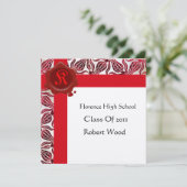 RODE TULPEN EINDPARTY WASZEGEL  Monogram Kaart (Staand voorkant)