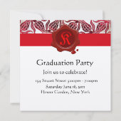 RODE TULPEN EINDPARTY WASZEGEL  Monogram Kaart (Achterkant)