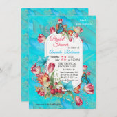 Rode Tulpen en bezoeken Butterflies. Kaart (Voorkant / Achterkant)