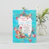 Rode Tulpen en bezoeken Butterflies. Kaart (Staand voorkant)