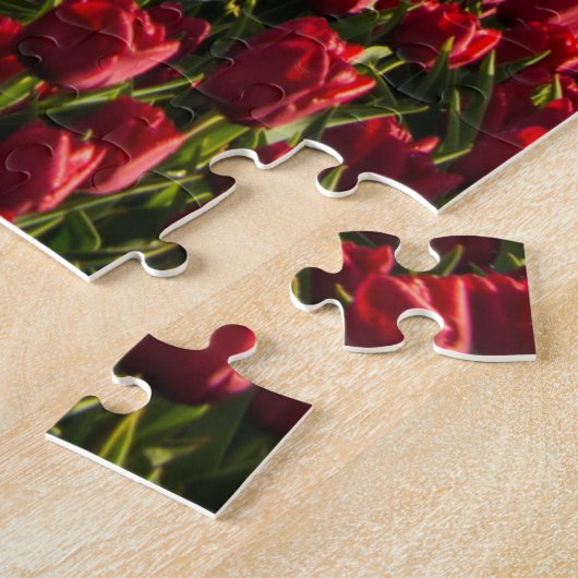 Rode tulpen en een windmolen legpuzzel (Zijkant)