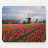 Rode tulpen en een windmolen muismat (Voorkant)