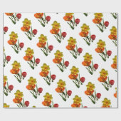 Rode tulpen en gele daffodilbloemen cadeaupapier (Vlak)