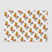 Rode tulpen en gele daffodilbloemen tissuepapier (Voorkant)