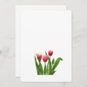 Rode tulpen en groen feestdagenkaart (Voorkant / Achterkant)