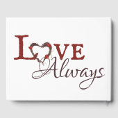 Rode Tulpen en Heart Wreath Spring Love Wedding Gastenboek (Achterkant)