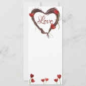 Rode Tulpen en Heart Wreath Spring Love Wedding Kaart (Achterkant)