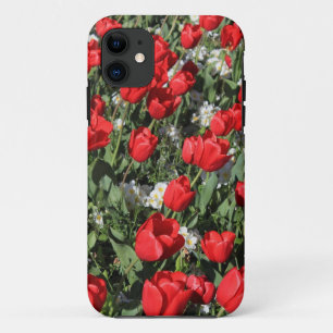Rode Tulpen en witte primroses Case-Mate iPhone Case