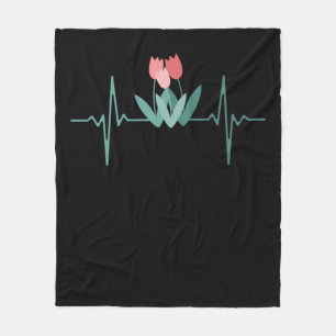 Rode tulpen fleece deken