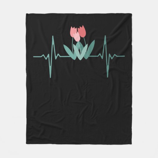 Rode tulpen fleece deken (Voorkant)