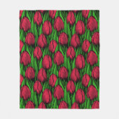 Rode tulpen fleece deken (Voorkant)