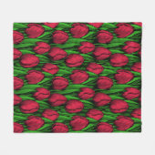 Rode tulpen fleece deken (Voorkant (Horizontaal))