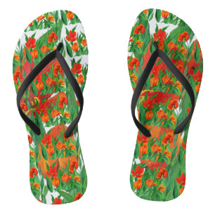 Rode tulpen flip Flop