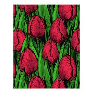 Rode tulpen foto afdruk