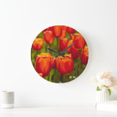 Rode tulpen fotografische afdruk. fotoafdrukken grote klok (Huis)