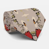 Rode tulpen geometrisch stropdas (Opgerold)