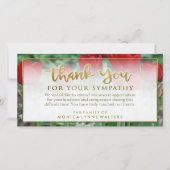 Rode tulpen gouden dank je wel condoleancekaart bedankkaart (Voorkant)