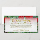 Rode tulpen gouden dank je wel condoleancekaart bedankkaart (Voorkant / Achterkant)