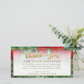 Rode tulpen gouden dank je wel condoleancekaart bedankkaart (Staand voorkant)