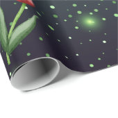 Rode tulpen & groene glansgradiënt prachtig cadeaupapier (Rol Hoek)