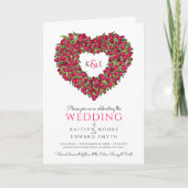 Rode tulpen hart bruiloft all-in-one gevouwen (Voorkant)