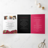 Rode tulpen, hartelinkt, liefde, foto's bruiloft drieluik programma (Binnen)