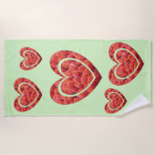 Rode Tulpen harten snoep. Achtergrond Kleurkeukenh Strandlaken (Voorkant)