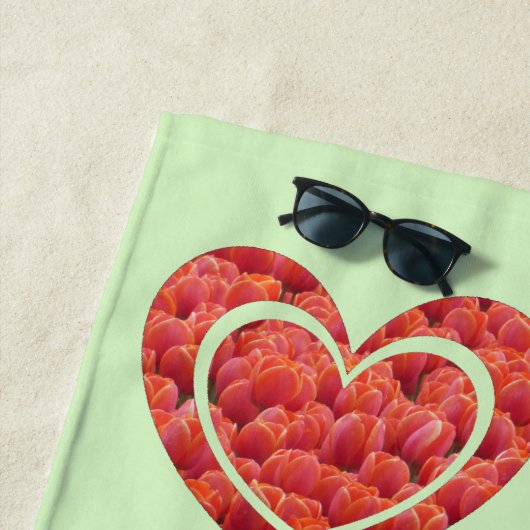 Rode Tulpen harten snoep. Achtergrond Kleurkeukenh Strandlaken (In situ)