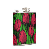 Rode tulpen heupfles (Rechts)