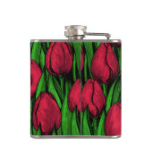 Rode tulpen heupfles (Achterkant)