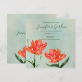 Rode Tulpen Huwelijksuitnodiging Kaart (Voorkant / Achterkant)