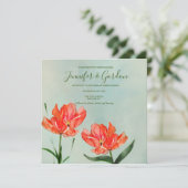 Rode Tulpen Huwelijksuitnodiging Kaart (Staand voorkant)