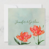 Rode Tulpen Huwelijksuitnodiging Kaart (Achterkant)