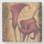 Rode Tulpen I Stenen Onderzetter (Voorkant)