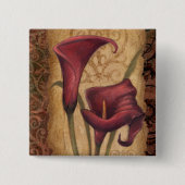 Rode Tulpen I Vierkante Button 5,1 Cm (Voorkant)