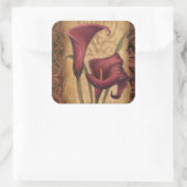 Rode Tulpen I Vierkante Sticker (Tas)