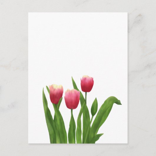 Rode tulpen in aquarelstijl feestdagenkaart (Voorkant)