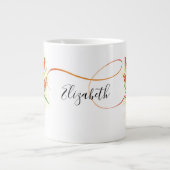 Rode Tulpen in Blue Vase Spring Floral Monogrammen Grote Koffiekop (Voorkant)