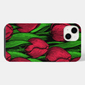 Rode tulpen iPhone hoesje (Achterkant horizontaal)