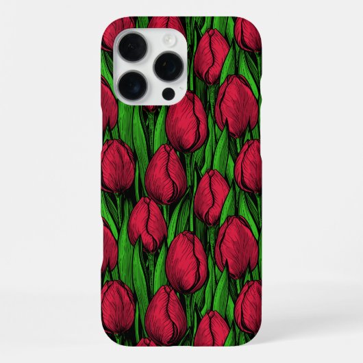 Rode tulpen iPhone hoesje (Achterkant)