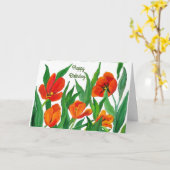 Rode tulpen kaart (Gele Bloem)