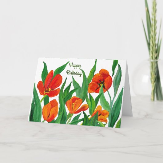 Rode tulpen kaart (Voorkant)