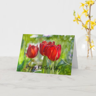 Rode Tulpen Kunst Moederdagkaart Kaart