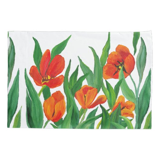Rode tulpen kussensloop (Achterkant)