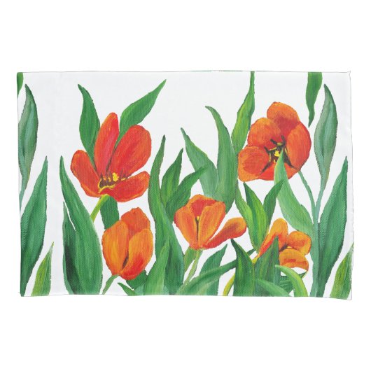 Rode tulpen kussensloop (Voorkant)