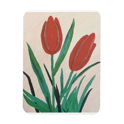 Rode tulpen magneet (Verticaal)
