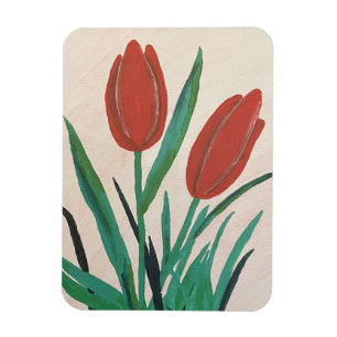 Rode tulpen magneet
